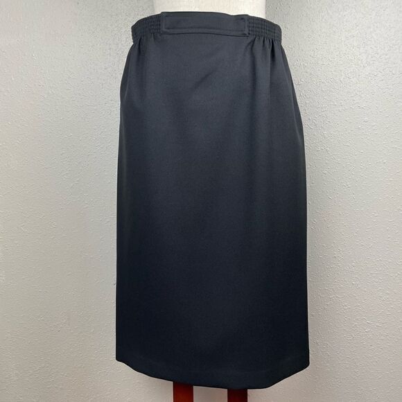 NWT Alfred Dunner Black Midi Skirt Size 12 - Picture 1 of 8